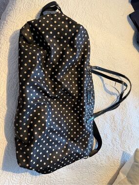 Kate Spade Black Polka Dot Weekend Carry Bag w/ Shoulder Strap & Zip Closure